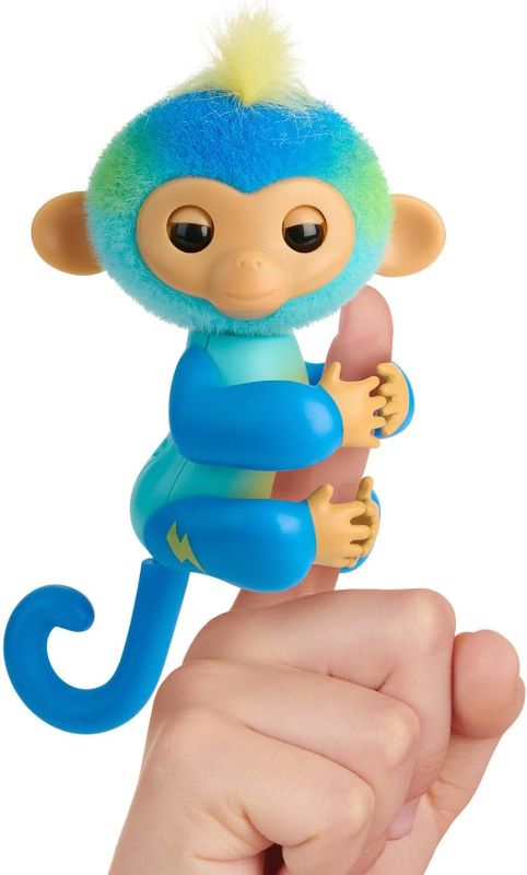 Photo 1 of Fingerlings 2023 NEW Interactive Baby Monkey Reacts to Touch – 70+ Sounds & Reactions – Leo (Blue)