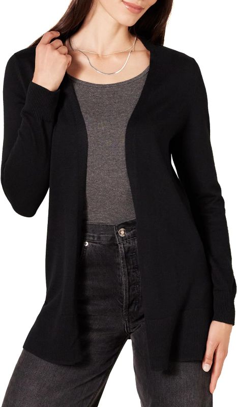 Photo 1 of Essentials Women's Lightweight Open-Front Cardigan Sweater, Black, X-L...