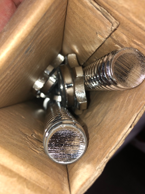 Photo 1 of Threaded Dumbbell Rubber/Chrome Handles 1 Inch Pair, Adjustable Dumbbell Bar Handles, Fits Standard Weight Plates with 1” Diameter, for Gym Workouts, Exercise, Weightlifting, Sold in Pair 15.75 Inch Chrome Handgrips