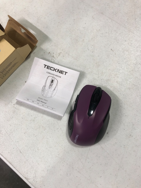 Photo 2 of TECKNET Wireless Mouse, 2.4G Ergonomic Optical Mouse, Computer Mouse for USB-A Laptop, PC, Computer, Chromebook, Notebook, 6 Buttons, 24 Months Battery Life - Purple