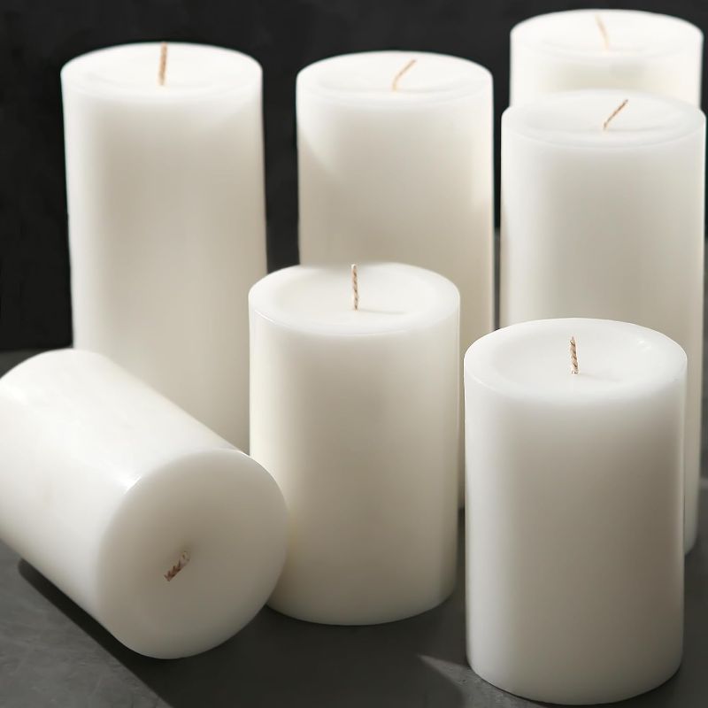 Photo 1 of 2.8x4 White Pillar Candles, 6 Pack, Unscented Pillar Candles Bulk, Dripless and Long Clean Burning Pillars Candles, Smokeless Dinner Table Candles Pillar for Wedding, Spa, Aromatherapy, Party
Visit the MOSROAD Store