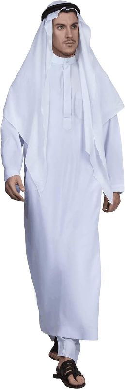 Photo 1 of HOMELEX Men's Muslim Clothes Thobe Middle East Kaftan Saudi Arab Caftans Islamic Abaya Dress Dubai Robes LARGE SIZE