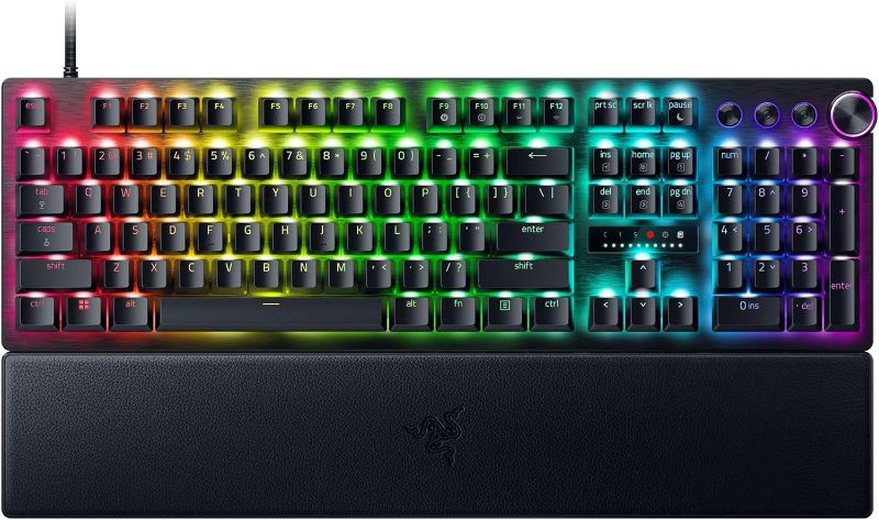 Photo 1 of Razer Huntsman V3 Pro Esports Gaming Keyboard: Analog Optical Switches with Rapid Trigger & Adjustable Actuation - Media Keys & Dial - Doubleshot PBT Keycaps - Aluminum Top Plate - Wrist Rest