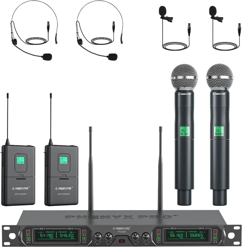 Photo 1 of 8-Channel Wireless Microphone System with 8 Rechargeable Mics Wireless, UHF 295ft Range, Bietrun Professional Metal Cordless Dynamic Vocals Mics for Adults,Karaoke Party,Singing,Church,(Auto Connect) 