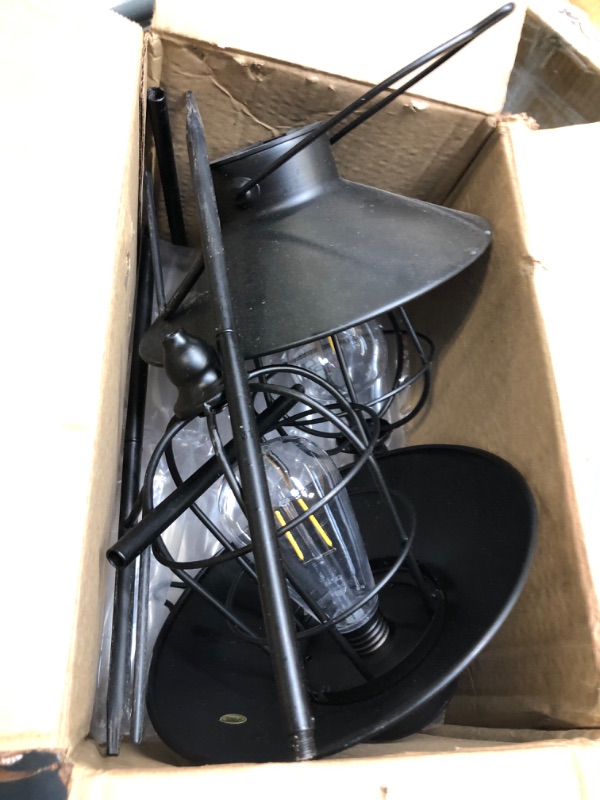 Photo 1 of 2 Pack Solar Pathway Lights Outdoor Waterproof Solar Hanging Lanterns with Shepherd Hook for Garden Backyard Landscape Lighting Black