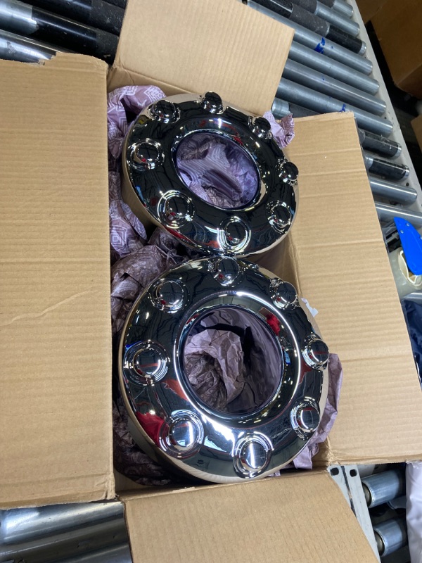 Photo 3 of 2PCS Replacement for 2005-2018 F-350 F350 Dually Front 4X4 Open Chrome Wheel Center Hub Cap Replaces 5C3Z1130TA