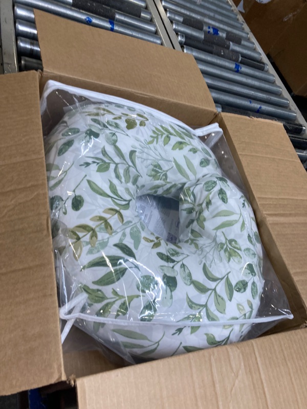 Photo 1 of Boppy Original Support Nursing Pillow, Green Foliage, Ergonomic Breastfeeding, Bottle Feeding, and Bonding, Firm Hypoallergenic Fiber Fill, Removable Cover, Machine Washable