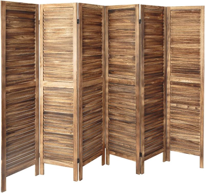 Photo 1 of *** MAJOR DAMAGED***
ECOMEX 6 Panel Wood Room Divider, Folding Room Divider Privacy Screen 5.6Ft Tall, Freestanding Louvered Divider Screen for Home Office Restaurant Bedroom(Brown) https://a.co/d/eV5NeZd