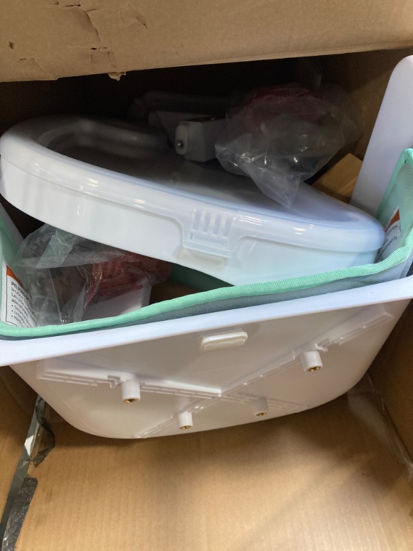Photo 1 of Evolur Zoodle 2 in 1 Baby High Chair in Mint, Easy to Clean, Adjustable and Removable Tray, Compact and Portable Convertible High Chair for Babies and Toddlers