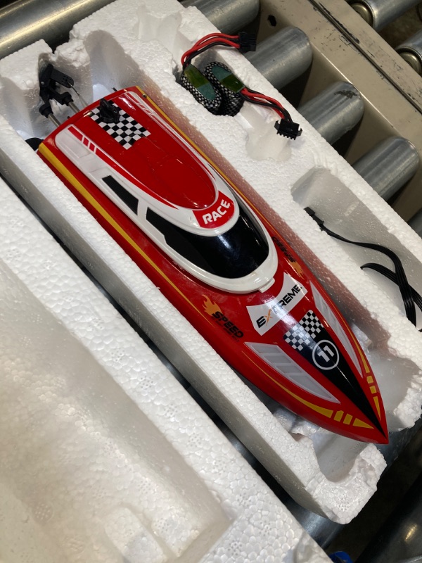 Photo 2 of RC Boat for Adults & Kids, 60Min, Remote Control Boat for Lake River & Pool with Cruise-Control 30KPH, Self-Righting, LED Light, One Key Demo, Fast Speed Racing Sailboat, 2 Batteries Standard Edition