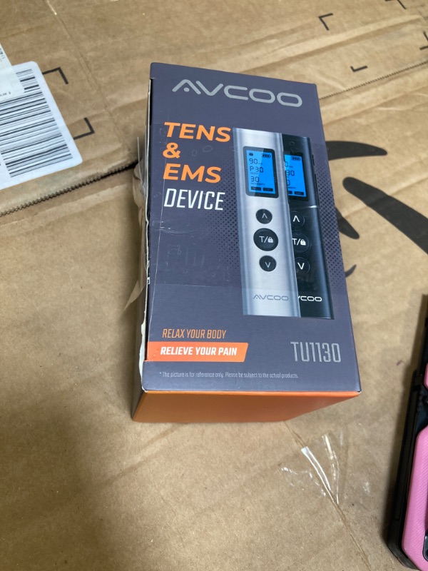 Photo 2 of AVCOO 30 Modes TENS EMS Unit Compact Muscle Stimulator for Pain Relief, Rechargeable & Portable Dual Channel EMS Muscle Stimulator with 30 Intensity Levels and 12 Electrode Tens Unit Replacement Pads 