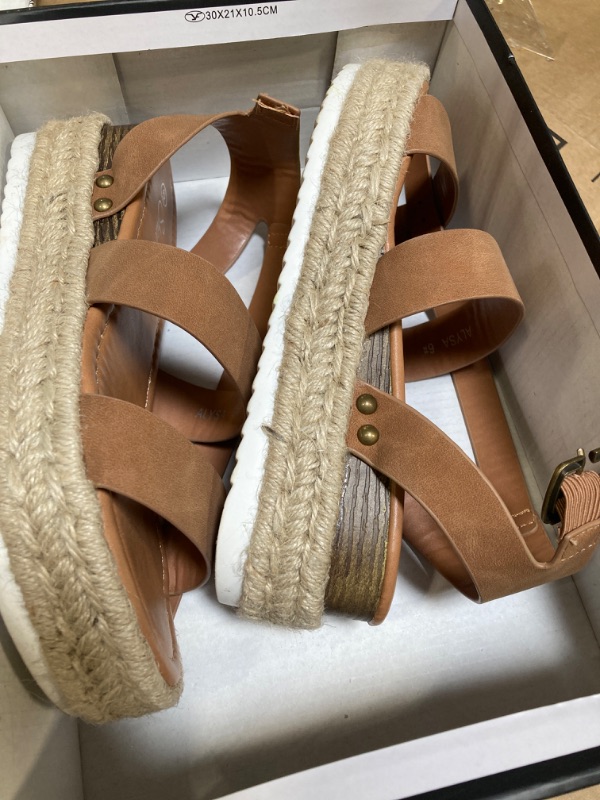 Photo 3 of ***USED SIZE 6*** Shoe Land Womens Alysa Platform Sandals Open Toe Buckle Ankle Strap Espadrilles Flatform Wedge Casual Summer Sandal https://a.co/d/462gO8b  