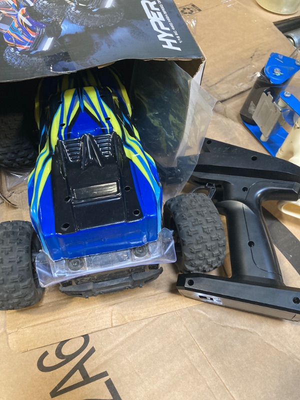 Photo 1 of Limited-time deal: HYPER GO H16DR 1:16 Scale Ready to Run Fast Remote Control Car, High Speed Jump RC Monster Truck, Off Road RC Cars, 4WD All Terrain RTR RC Truck with 2 LiPo Batteries for Boys and Adults