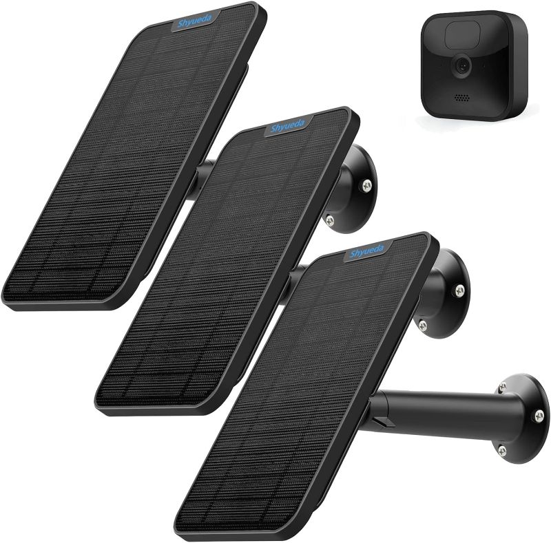 Photo 1 of 4W Solar Panel Charging Compatible with Blink Outdoor(3rd Gen) /xt xt2 Camera, with 13.1ft Waterproof Charging Cable, IP65 Weatherproof,Includes Secure Wall Mount(3-Pack)
