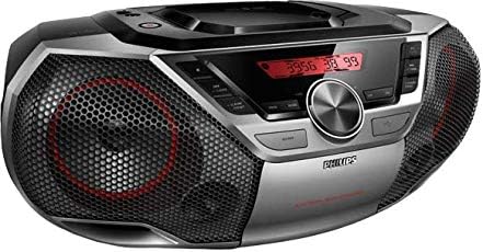 Photo 1 of Philips Portable Boombox CD Player Bluetooth FM Radio MP3 Mega Bass Reflex Stereo Sound System with NFC, 12W, USB Input, Headphone Jack, and LCD Display
