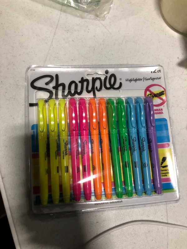 Photo 2 of Sharpie Pocket Highlighters, Chisel Tip, Fluorescent Colors, 12 Count