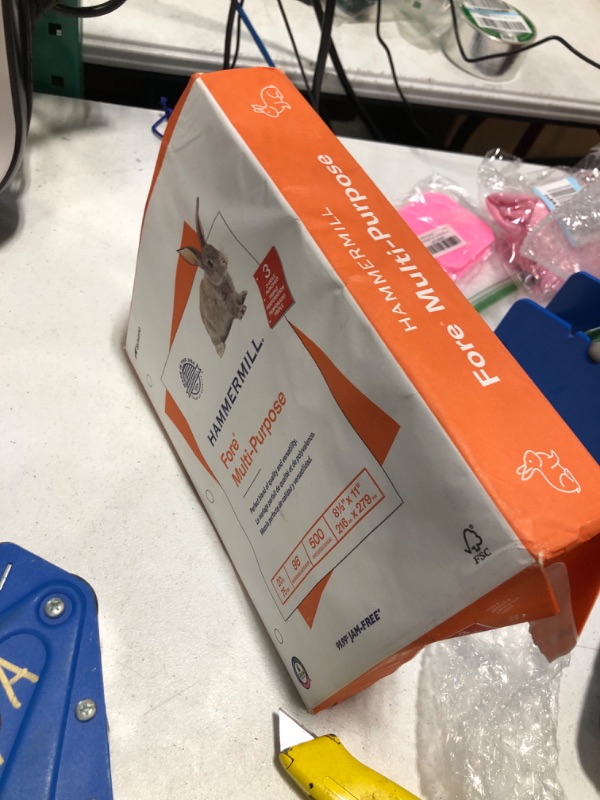 Photo 1 of Hammermill Printer Paper, Fore Multipurpose 20 lb Copy Paper, 3 hole - 1 Ream (500 Sheets) - 96 Bright, Made in the USA 1 Ream | 500 Sheets 3 Hole (8.5x11)