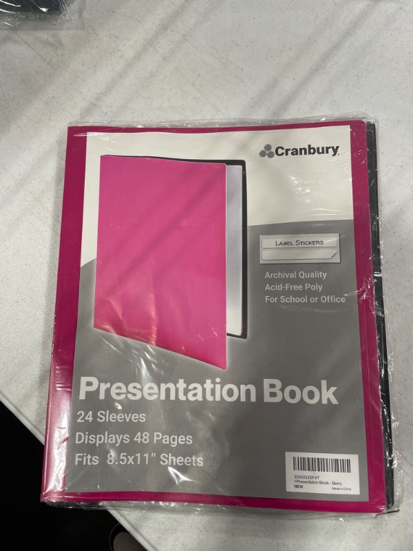 Photo 2 of CRANBURY Pink Presentation Binder with Sleeves - 8.5x11 Presentation Book, 24 Pockets Display 48 Pages, 8.5 x 11 Folder with Clear Sheet Protectors, Letter Size Document Portfolio, Archival Quality Pink 1 Pack