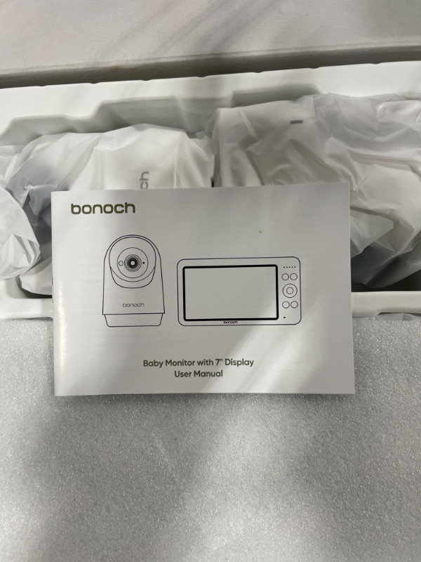 Photo 4 of bonoch Baby Monitor with 2 Cameras, 7" 720P HD Split Screen Video Baby Monitor No WiFi, Baby Monitor with Camera and Audio, 6000mAh, 1000ft Range, Sound Detect, Remote PTZ, VOX Mode, Auto Night Vision 7" Screen with 2 Camera