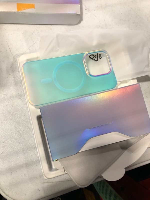 Photo 3 of LONLI Hue - for iPhone 15 Pro Case [Compatible with Magsafe] - Holographic Iridescent - [10FT Drop Protection] [4 Airbag Cushioned Corners] - Cute, Unique and Aesthetic (2023) iPhone 15 Pro Holographic Iridescent