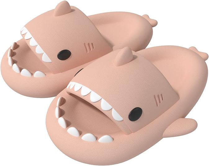 Photo 3 of ChayChax Boys Girl Cloud Shark Slides Non-Slip Novelty Open Toe Sandals Extremely Comfy Cushioned Thick Sole Cute Cartoon Shower Slippers Indoor & Outdoor 38-39