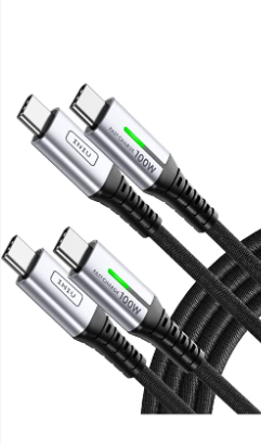 Photo 1 of INIU USB C to USB C Cable, 100W [2-Pack 6.6ft] 