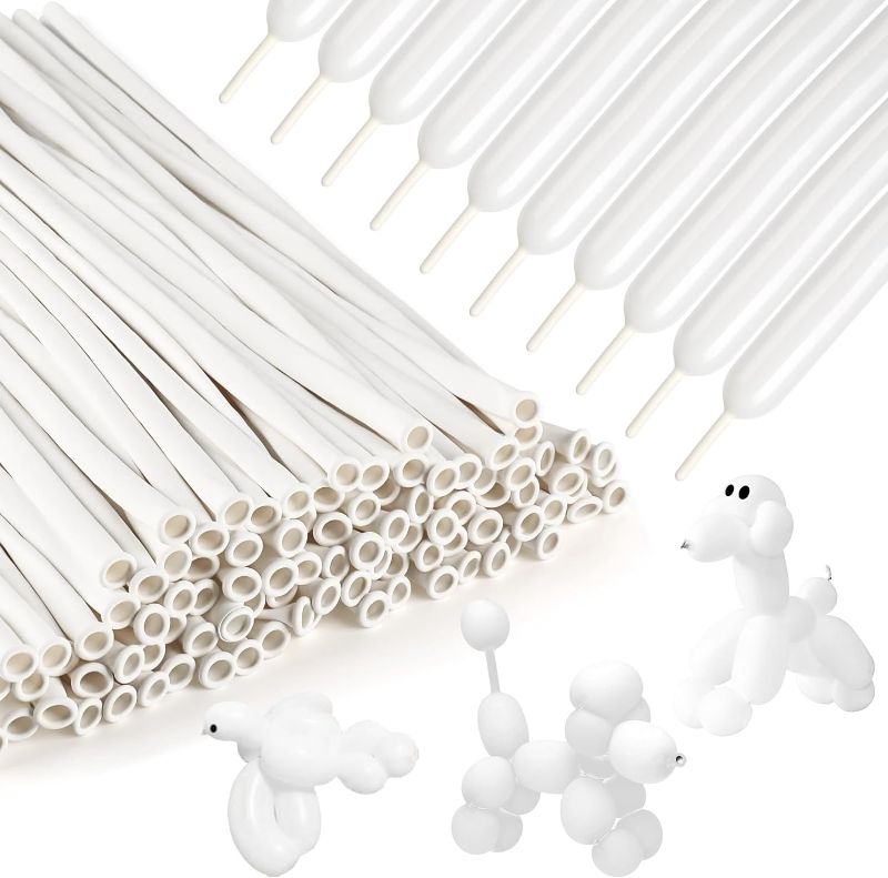 Photo 1 of 100Pcs 260 Balloons Long Balloons Animals Twisting Balloons Latex Balloon Garland for Birthday Wedding Party Decorations (white)