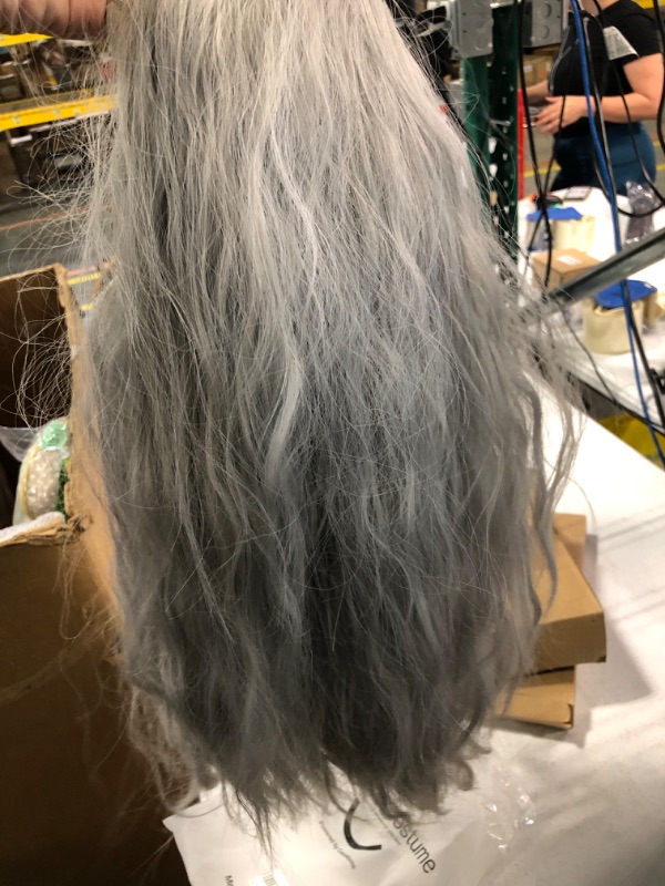 Photo 3 of Grey wig for men, The witcher costume synthetic curly wig costume wig for Halloween costume party (GreyC)
