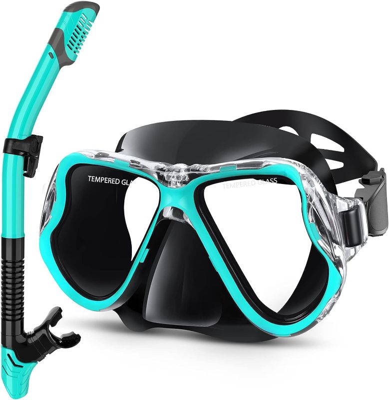 Photo 1 of Greatever Dry Snorkel Set,Panoramic Wide View,Anti-Fog Scuba Diving Mask,Professional Snorkeling Gear