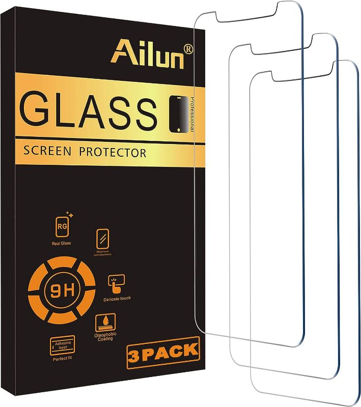 Photo 1 of Ailun Glass Screen Protector for iPhone 12 pro Max 2020 6.7 Inch 3 Pack Case Friendly Tempered Glass