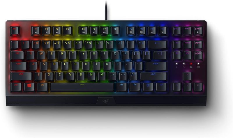 Photo 1 of Razer BlackWidow V3 Tenkeyless TKL Mechanical Gaming Keyboard: Yellow Mechanical Switches - Linear & Silent - Chroma RGB Lighting - Compact Form Factor - Programmable Macros - USB Passthrough
