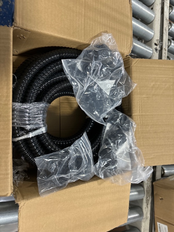 Photo 2 of (1/2" Dia * 25 Feet) Yariwiz Black Special Extra Flexible Electrical Conduit Liquid Tight PVC Conduit Kit with 3 PCS Coupling, 3 PCS Elbow and 7 PCS Strap, Sealtight Seal Flex Liquidtight Wire 1/2 inch-25ft-Kit