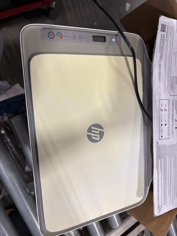 Photo 2 of HP DeskJet 2755e Wireless Color inkjet-printer, Print, scan, copy, Easy setup, Mobile printing, Best-for home, Instant Ink with HP+,white
*has discoloration*