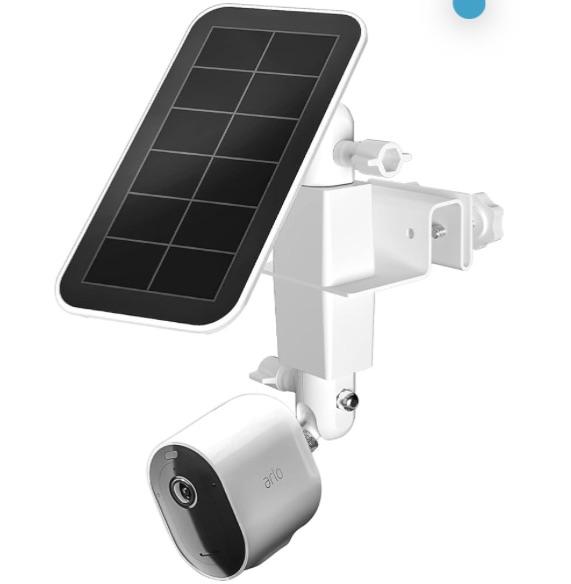 Photo 1 of 2 in 1 Gutter Mount for Arlo Cameras, Reolink Cameras, eufycam and Arlo Solar Panel, Wyze Solar Panel, Reolink Solar Panel for Maximum Sunlight and Wider View(1Pack,White)