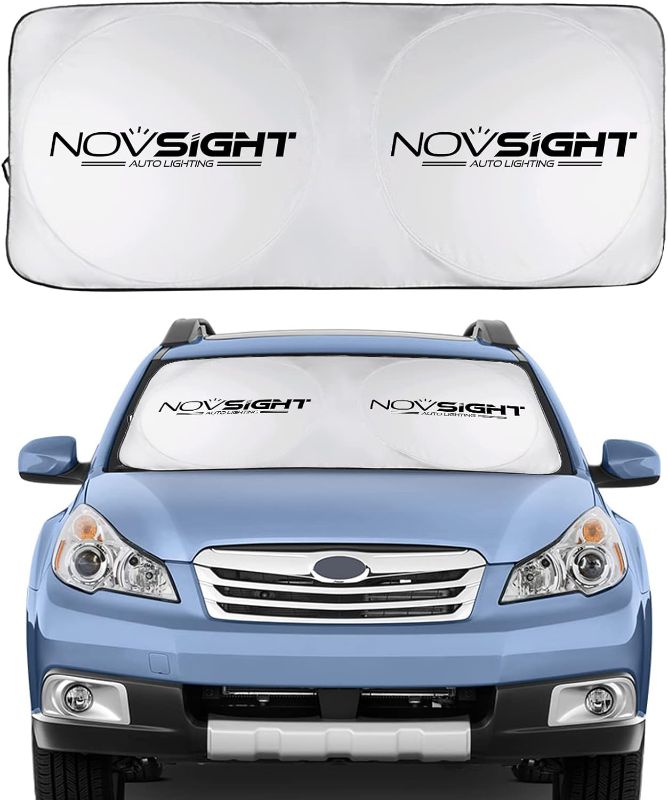 Photo 1 of 
NOVSIGHT Car Sun Shade Front Windshield Block UV Rays, Sunshade for car Windshield Durable Fabric, Sun Visor for Car Foldale One-Piece Design
