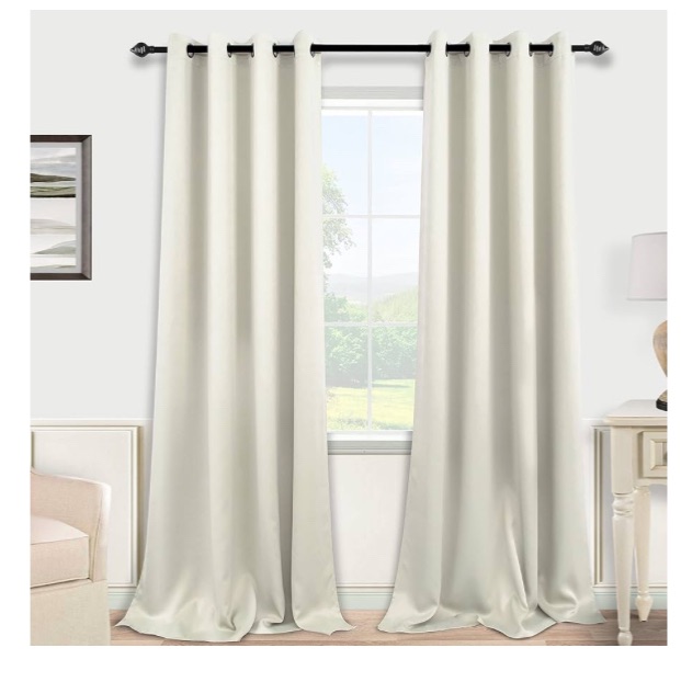 Photo 1 of 102 Inch Extra Long Curtains for Bedroom Living Room,Blackout Room Darkening Grommet Thermal Thick Luxury Curtain Drapes for Sliding Glass Patio Doors,Set 2 Two Panels,102 In Length,Ivory/Cream Beige