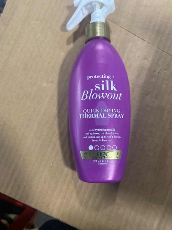 Photo 1 of OGX Protecting + Silk Blowout Quick Drying Thermal Spray, 6 Fl Oz (Pack of 1)