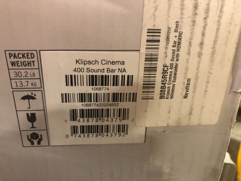 Photo 6 of Klipsch Cinema 400 Sound Bar + 8Inch Wireless Subwoofer with HDMIARC,Black