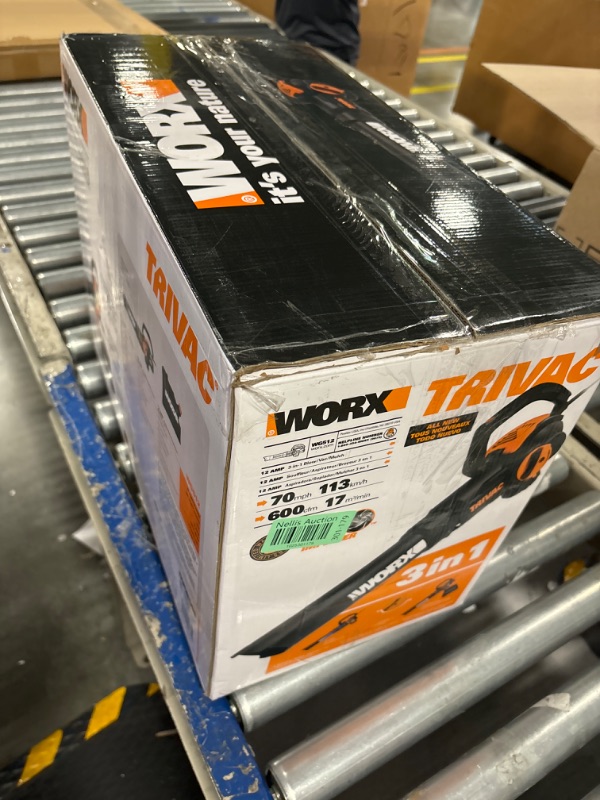 Photo 3 of **PART ONLY**/**NO REFUND** WORX 12 Amp TRIVAC 3-in-1 Electric Leaf Blower/Mulcher/Yard Vacuum - WG512
