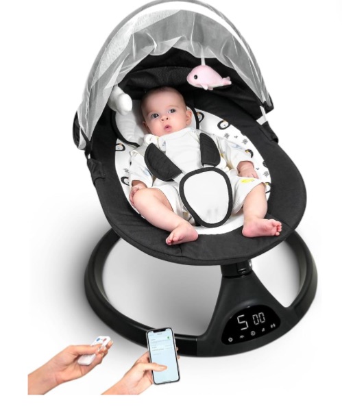 Photo 1 of 4.5 4.5 out of 5 stars 298
Queerick Baby Swing for Infants to Toddler Portable Babies Swing Timing Function 5 Swing Speeds Bluetooth Touch Screen Music Speaker with 10 Preset Lullabies 5-Point Carabiner