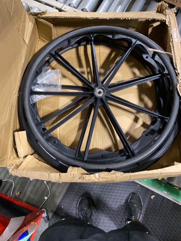 Photo 3 of (1PR,Black) Wheelchair rear wheel replacement 24x1"wheel,Rear Wheel Assembly for 16-18-20 Inch Wheelchairs, Replacement parts, With Bearings and Hand Rim 24*1(1count)****wrong size bolts