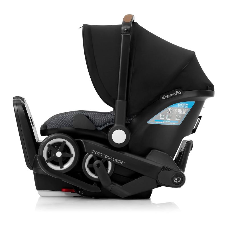 Photo 1 of Evenflo Shyft DualRide Infant Car Seat and Stroller Combo with Carryall Storage (Boone Gray)