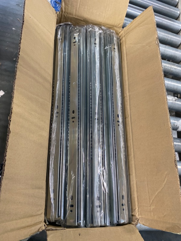 Photo 3 of 10 Pairs of 20 Inch Hardware 3-Section Full Extension Ball Bearing Side Mount Drawer Slides,100 LB Capacity Drawer Slide 20 Inch Zinc Plated