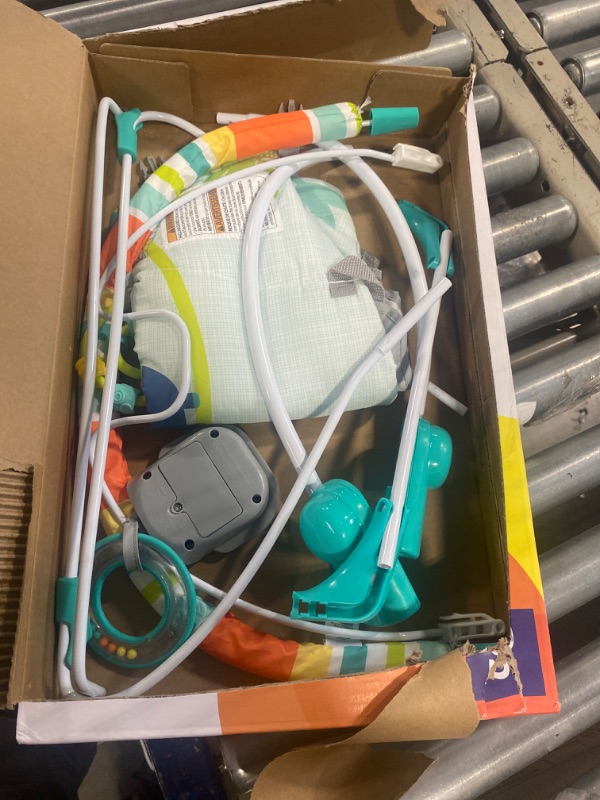 Photo 1 of Bright Starts Rainforest Vibes 3-Point Harness Vibrating Baby Bouncer with -Toy bar