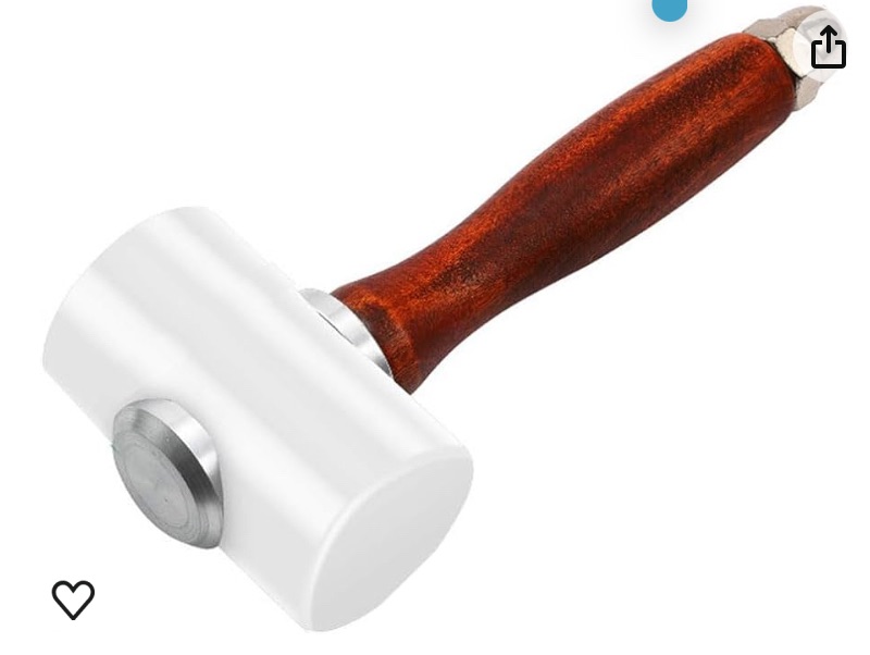 Photo 1 of 1PC Professional Wooden Handle Leather Carving Hammer T Shape Leathercraft Hammer Mallet Carving Stamping Hammer Leathercraft Tool for Handmade DIY Leather Craft