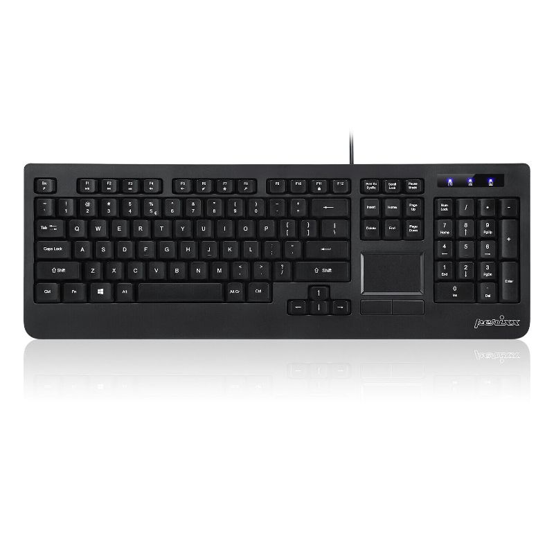 Photo 1 of Perixx PERIBOARD-317 Wired Backlit USB Keyboard, Big Print Letter with White Illuminated LED, US English Layout,Black