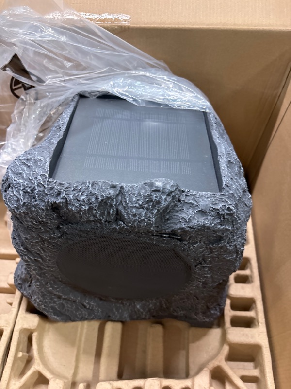 Photo 2 of Innovative Technology Outdoor Rock Speaker Pair - Wireless Bluetooth Speakers for Garden, Patio, Waterproof, Built for all Seasons & Solar Powered with Rechargeable Battery, Music Streaming - Charcoal
.*one speaker only*
*no charging cord*