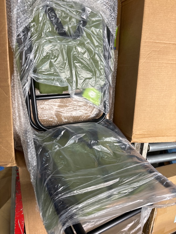 Photo 1 of 2 Pack Small Fishing Chair with Cooler Bag, Lightweight Camping Chair Compact Fishing Stool with Backrest for RV Hiking Travel, Hunting, Ice Fishing Gifts Gear for Men, Supports 265 lbs Green-2pack