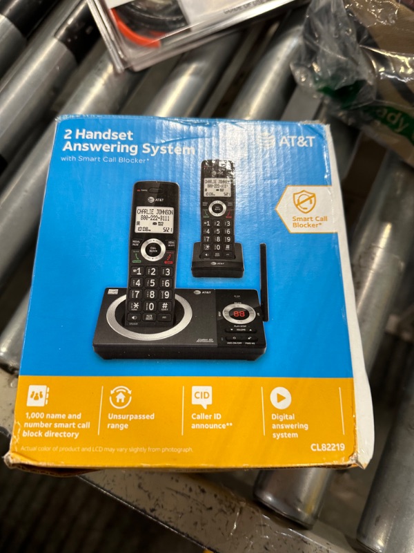 Photo 3 of AT&T CL82219 DECT 6.0 2-Handset Cordless Phone for Home with Answering Machine, Call Blocking, Caller ID Announcer, Intercom and Long Range, Black 2 Handset