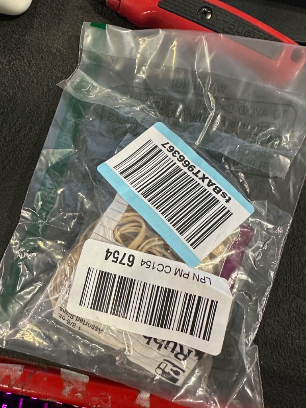 Photo 1 of Charles Leonard Rubber Bands, 3/8 Ounce Bags, Amber, Assorted Sizes (56381) Assorted Amber